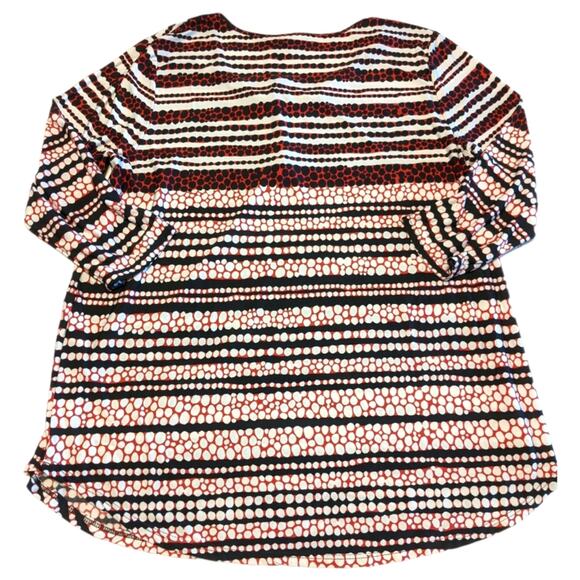 CHICO'S 3 Red Black Dot Career 3/4 Top XL 16 - Picture 7 of 12